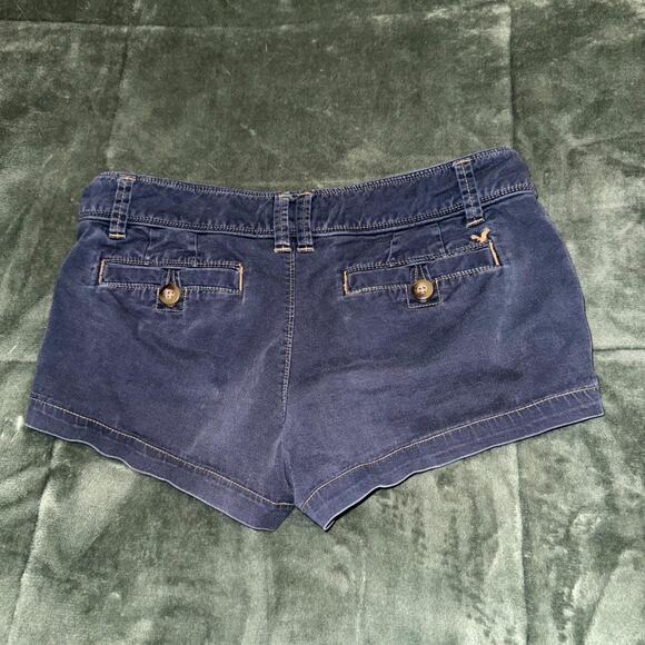 American Eagle Outfitters Shortie Shorts Womens 4 Blue Low Rise Y2K Micro Mini - Picture 2 of 7